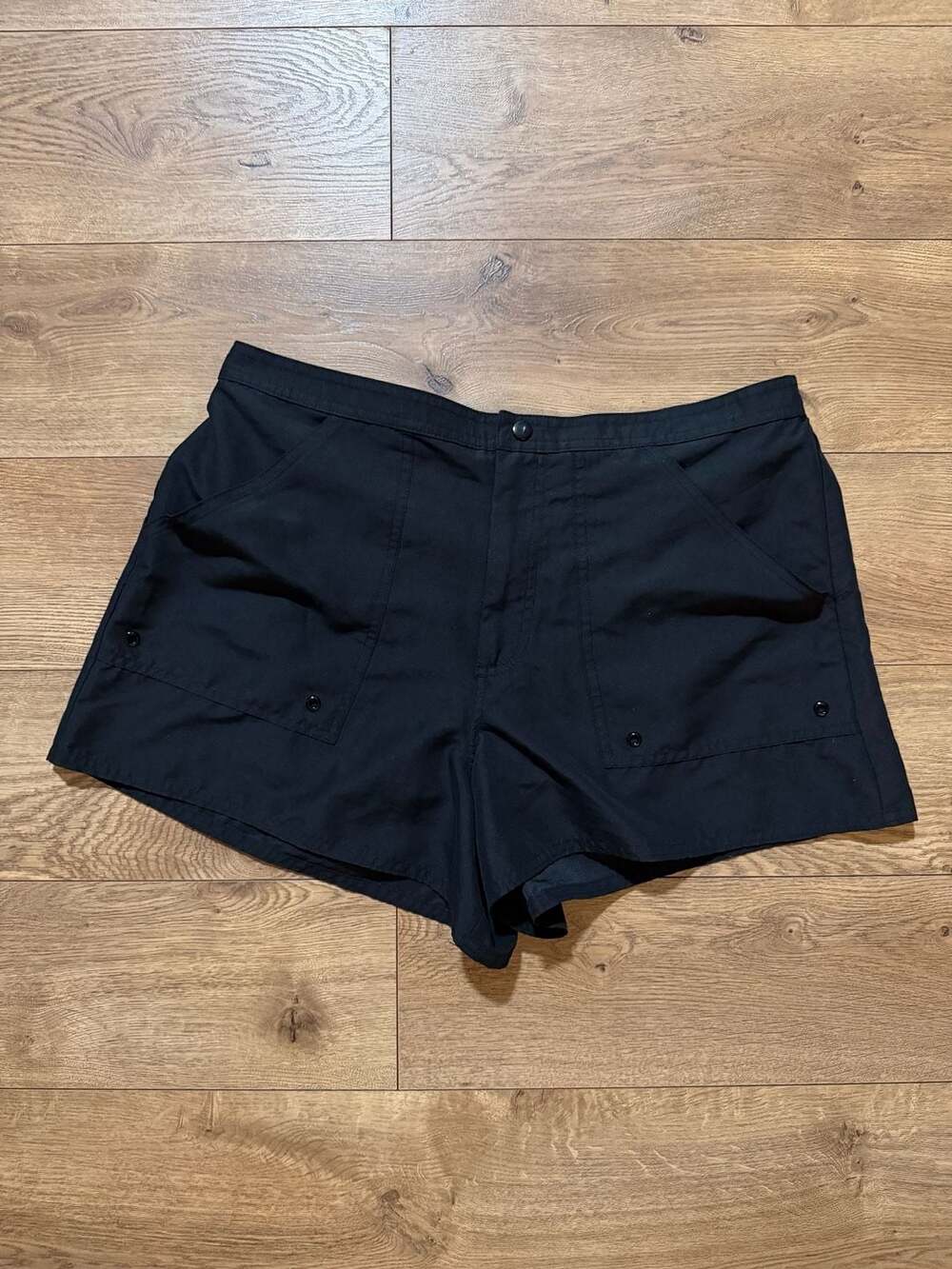 Azul by Maxine of Hollywood Black Swim Shorts with Attached Briefs
